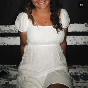 sunflower themed mini dress